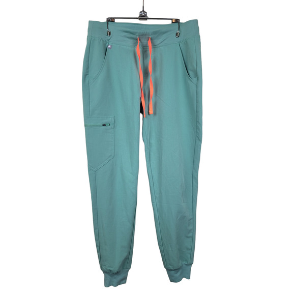 Figs Pants - Figs Women's  High Waisted Zamora™ Jogger Scrub Pants in Surgical Green Sz Sm